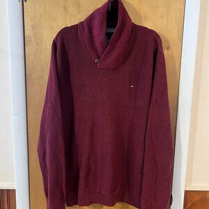 Tommy Hilfiger Men's Burgundy Red Long Sleeve Cowl Neck Pullover Sweater XXL